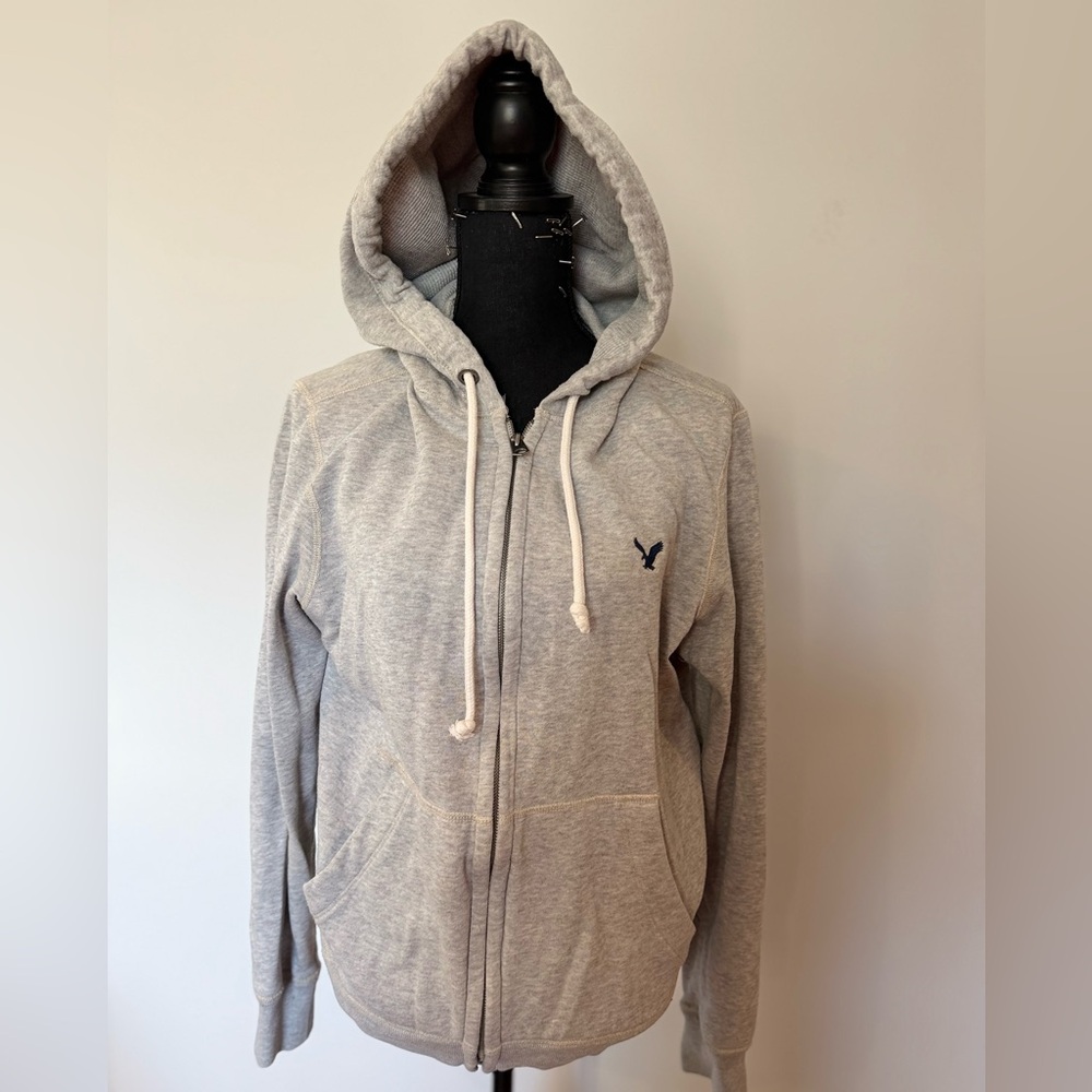 American Eagle Outfitters Gray Zip Up Sweater Hoodie